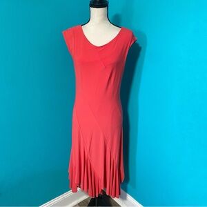Joseph Ribkoff 10 Solid Red Sleeveless Flowy Cocktail Dress